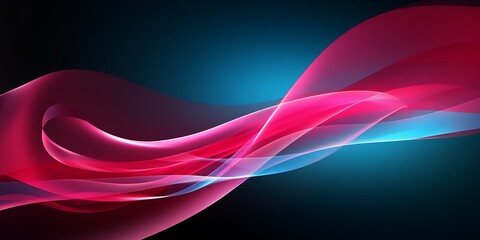 Poster - Abstract background with wavy lines on a dark gradient, vector illustration, flat design, minimalism, simple shapes, no shadows, vector art.