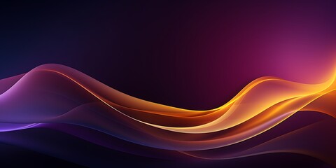 Poster - Abstract background with wavy lines on a dark gradient, vector illustration, flat design, minimalism, simple shapes, no shadows, vector art.