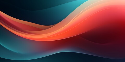 Poster - Abstract background with wavy lines on a dark gradient, vector illustration, flat design, minimalism, simple shapes, no shadows, vector art.