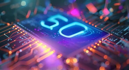 Poster - Semiconductor processors are modern computer AI artificial intelligence technology.