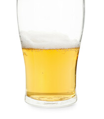 Wall Mural - Half full glass of beer isolated on white