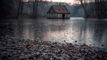 Sticker - morning on the lake