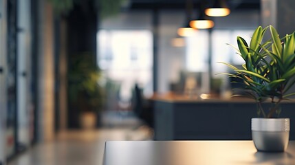 Leinwandbilder - Blurring the Background in a Modern Office Interior : Generative AI