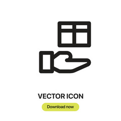 Leinwandbilder - Give icon vector. Linear-style sign for mobile concept and web design. Give symbol illustration. Pixel vector graphics - Vector.