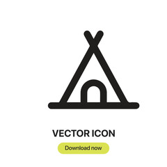 Leinwandbilder - Camping Tent icon vector. Linear-style sign for mobile concept and web design. Camping Tent symbol illustration. Pixel vector graphics - Vector.