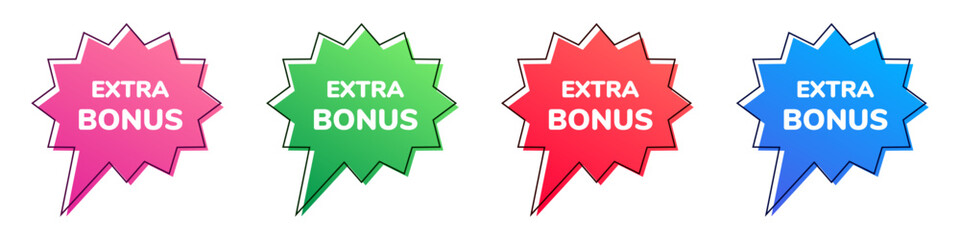 Extra bonus colorful speech bubble set. Vector icon