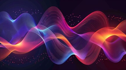 Poster - Dynamic and colorful wave patterns elegantly representing energy, movement, and the vibrant flow of life
