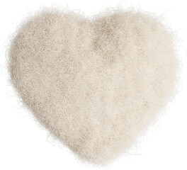 Wall Mural - 3D groovy wool white heart in cartoon style