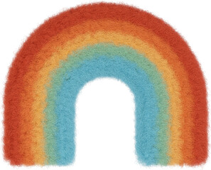 3D groovy wool rainbow in cartoon style