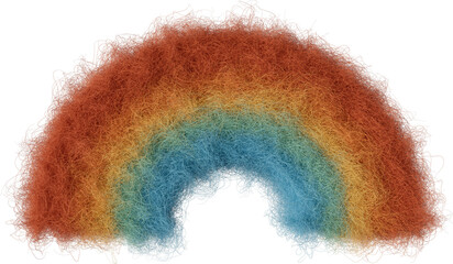 Wall Mural - 3D groovy wool rainbow in cartoon style