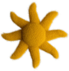 Wall Mural - 3D groovy wool sun in cartoon style