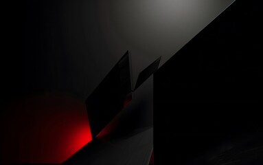 Wall Mural - Abstract dark background with red light.