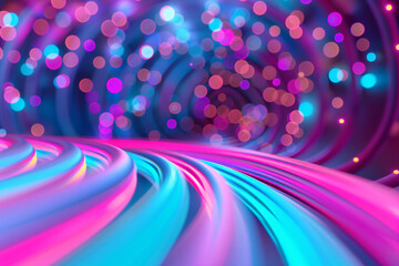 Poster - Shining neon motion design background, abstract KV main visual business PPT background