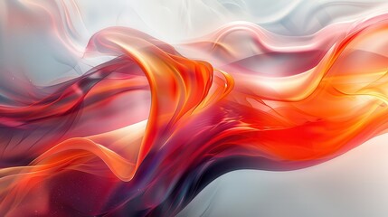 Poster - An abstract image showcasing soft, flowing ribbons of vibrant colors swirling gracefully against a light background, symbolizing freedom and fluidity in art.