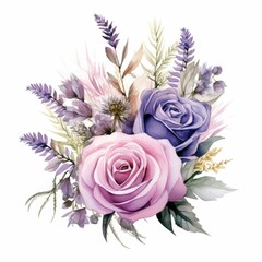 Wall Mural - Watercolor Floral Bouquet