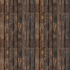 Wall Mural - seamless wooden texture. dark rustic planks, tileable wood background