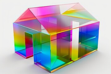 Poster - Abstract colorful cube structures, symbolizing dynamic and innovative architectural design