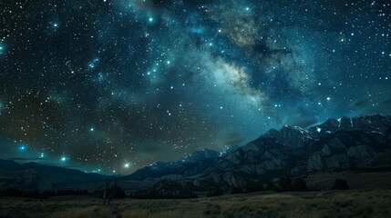 Milky Way Over Mountain Range