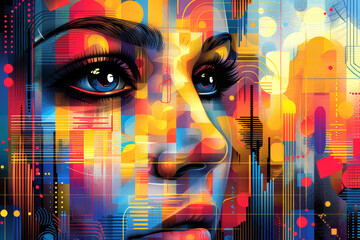 Wall Mural - abstract illustration of a woman