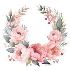 Poster - Watercolor Floral Wreath