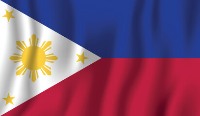 Realistic Philippines national flag perfect color, scale, and proportion.  