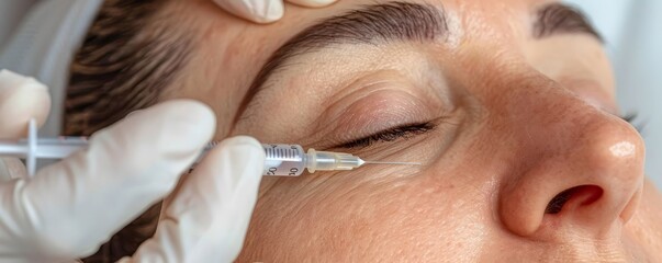 Woman receiving botox treatment, beauty, medical aesthetics