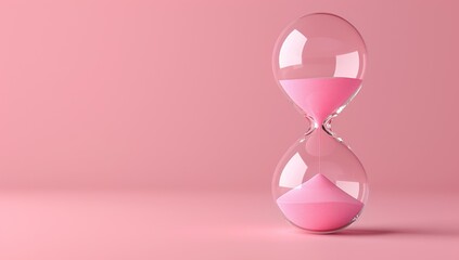 Wall Mural - Pink Hourglass on Pink Background