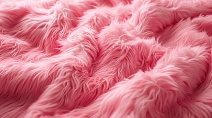 Canvas Print - Coral pink soft fluffy wool blanket