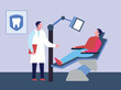 © Flaticons - The doctor is talking to the patient.