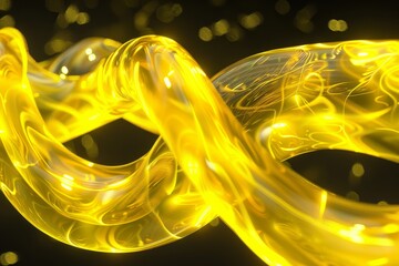 Golden Abstract Swirling Fabric