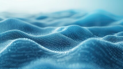 Wall Mural - blue abstract background with dots and waves