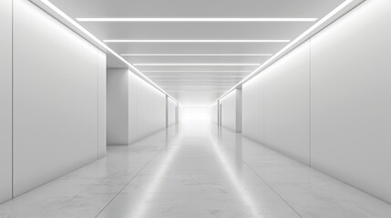 Canvas Print - white empty room with a long corridor