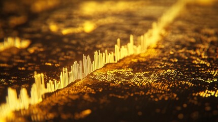 Aufkleber - Close-up of a financial graph showing gold price fluctuations with detailed annotations.