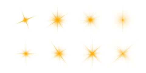 Wall Mural - yellow light star, sun rays, golden sparks sparkle