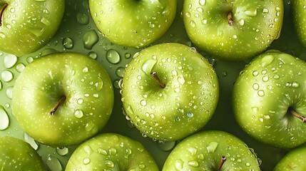 Crisp green apples that are ideal for backdrops and artwork