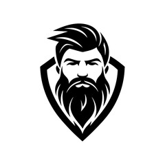 Wall Mural - Beard Man Logo vector silhouette