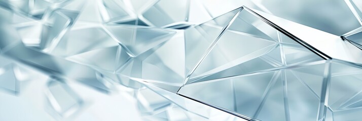 Fototapete - A blurry image of a glass structure with a lot of triangles. The image is abstract and has a modern, futuristic feel to it