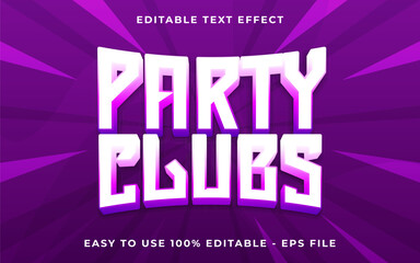 Wall Mural - 3d Party Clubs gradient sparkle text style effect template editable text effect