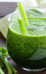 Wall Mural - green celery spinach smoothie healthy eating