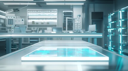 Wall Mural - futuristic laboratory interior. modern medical laboratory featuring advanced technology and equipmen