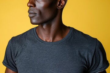 Wall Mural - Close-up of a Black Man's Face and Shoulder