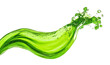© Miquel - A wave of green liquid with bubbles on a white or transparent background