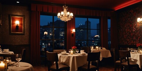 Romantic restaurant valentine day dinner wallpaper background