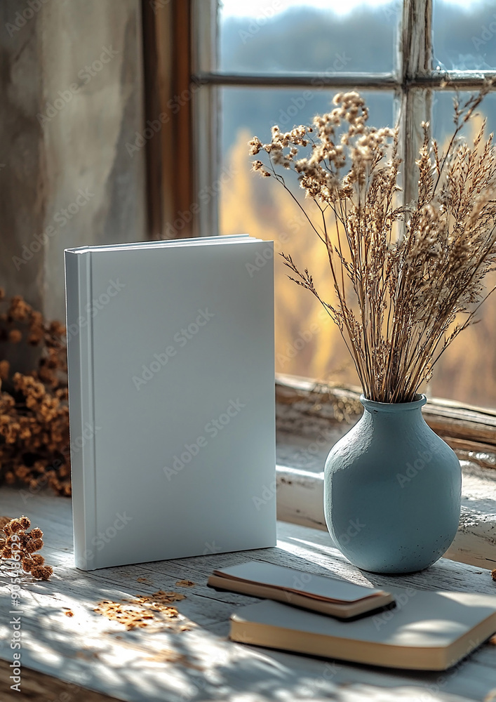 White A4 book cover mockup in 3D for a magazine and proposal, with a ...
