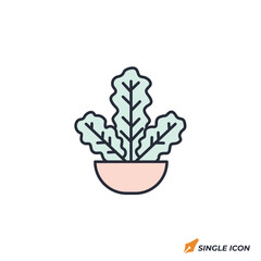 Leinwandbilder - Kale icon vector illustration. Kale symbol isolated on white background