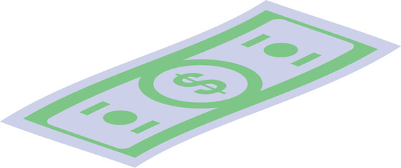 Poster - Green banknote with a dollar sign, illustrating the concept of american money and finances