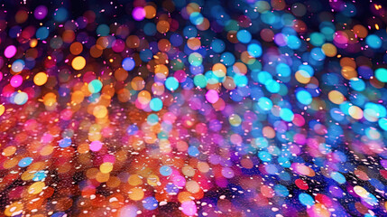 Poster - Abstract glitter background with rainbow colored sparkling particles