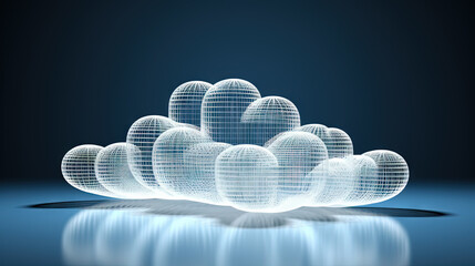 Aufkleber - Data cloud structure concept with digital technology cloud sign for online backup and network compute power service.