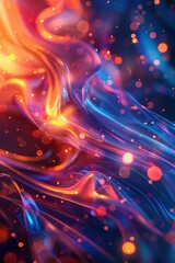 Poster - Illuminated Movement - Futuristic Design with Dynamic Shapes and Digital Light Effects for Abstract Background