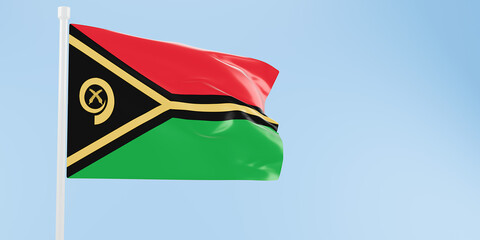 Vanuatu flag of silk-3D illustration. 3d render.